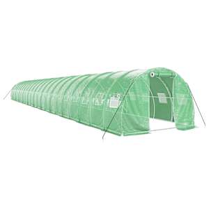 Skleník s ocelovým rámem zelený 66 m² 22 x 3 x 2 m - obrázek 2