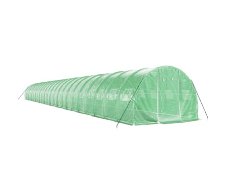 vidaXL Staklenik s čeličnim okvirom zeleni 72 m&sup2; 24 x 3 x 2 m