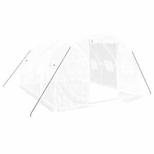 Skleník s ocelovým rámem bílý 12 m² 4x3x2 m - obrázek 2