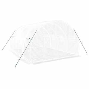 Skleník s ocelovým rámem bílý 12 m² 4x3x2 m - obrázek 6