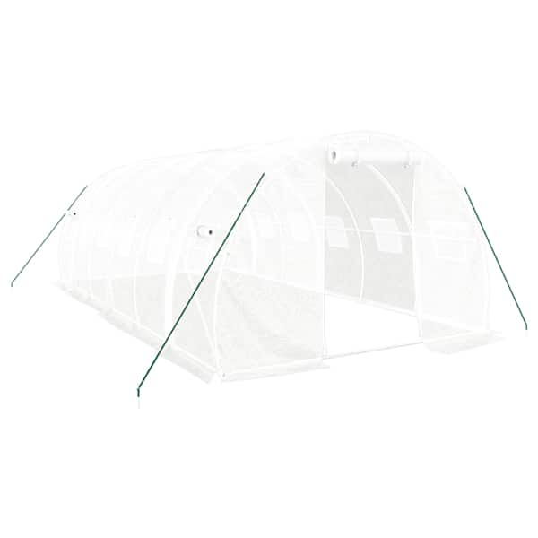 vidaXL kasvuhoone terasraamiga, valge, 18 m&sup2;, 6x3x2 m