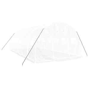 Skleník s ocelovým rámem bílý 18 m² 6 x 3 x 2 m - obrázek 3