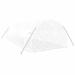 Skleník s ocelovým rámem bílý 24 m² 8 x 3 x 2 m - obrázek 6