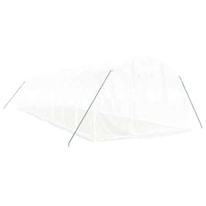 Skleník s ocelovým rámem bílý 30 m² 10 x 3 x 2 m - obrázek 3