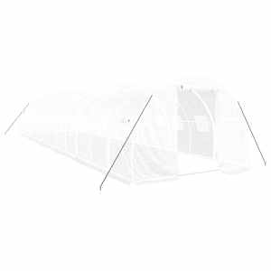Skleník s ocelovým rámem bílý 36 m² 12 x 3 x 2 m - obrázek 2