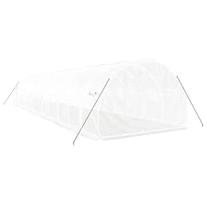 Skleník s ocelovým rámem bílý 36 m² 12 x 3 x 2 m - obrázek 6