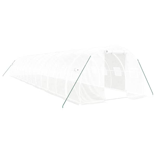 vidaXL kasvuhoone terasraamiga, valge, 42 m&sup2;, 14x3x2 m
