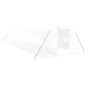 Skleník s ocelovým rámem bílý 42 m² 14 x 3 x 2 m - obrázek 2