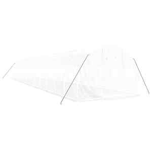 Skleník s ocelovým rámem bílý 42 m² 14 x 3 x 2 m - obrázek 3