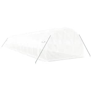 Skleník s ocelovým rámem bílý 42 m² 14 x 3 x 2 m - obrázek 6