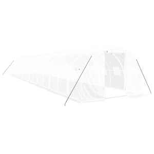 Skleník s ocelovým rámem bílý 48 m² 16 x 3 x 2 m - obrázek 2
