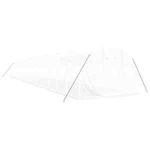 Skleník s ocelovým rámem bílý 48 m² 16 x 3 x 2 m - obrázek 3
