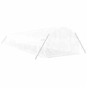 Skleník s ocelovým rámem bílý 48 m² 16 x 3 x 2 m - obrázek 6
