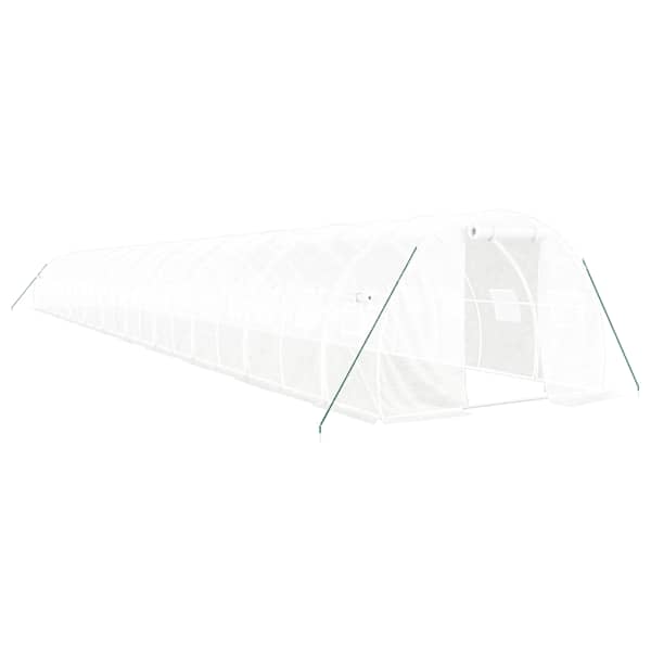 vidaXL kasvuhoone terasraamiga, valge, 66 m&sup2;, 22x3x2 m