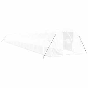 Skleník s ocelovým rámem bílý 66 m² 22 x 3 x 2 m - obrázek 2