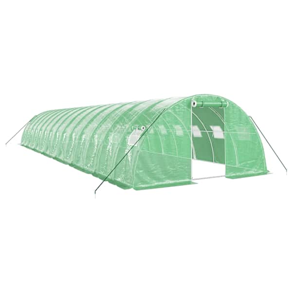 vidaXL kasvuhoone terasraamiga, roheline, 56 m&sup2;, 14x4x2 m
