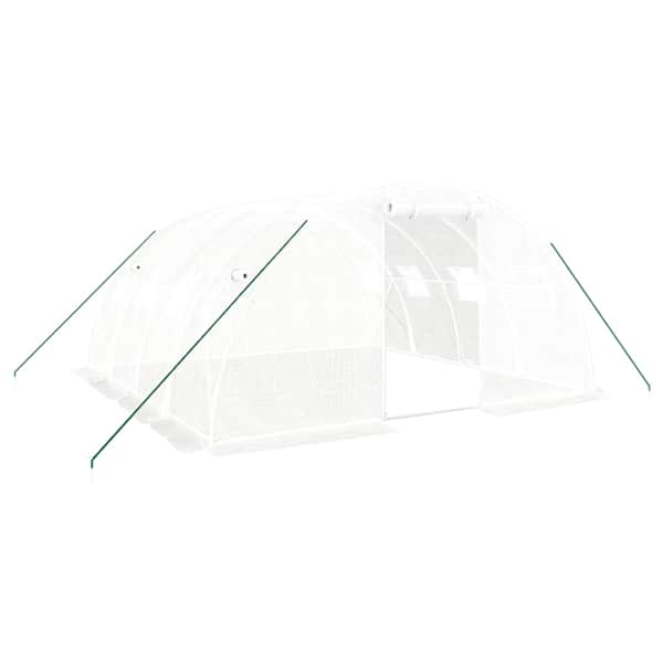 vidaXL kasvuhoone terasraamiga, valge, 16 m&sup2;, 4 x 4 x 2 m