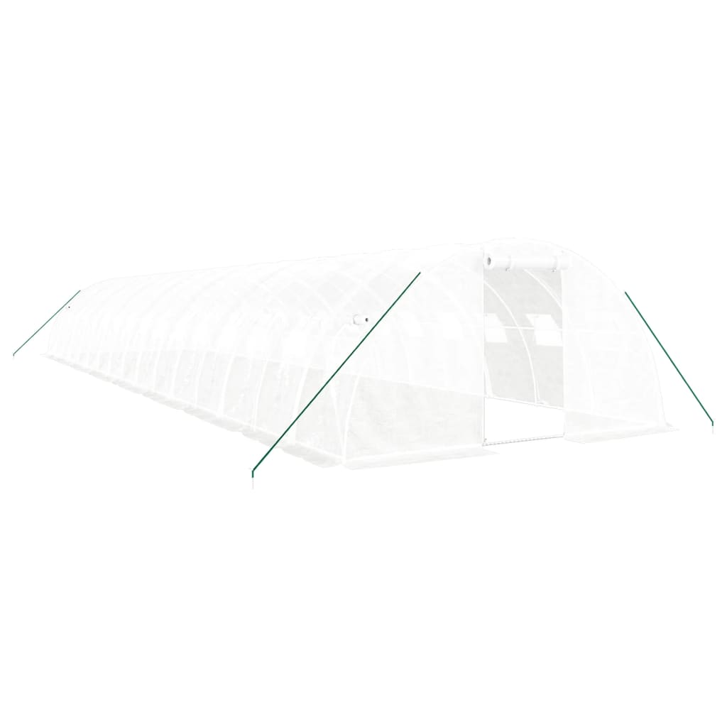 vidaXL Skleník s ocelovým rámem bílý 64 m² 16 x 4 x 2 m