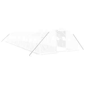Skleník s ocelovým rámem bílý 64 m² 16 x 4 x 2 m - obrázek 2