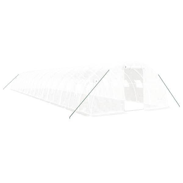 vidaXL kasvuhoone terasraamiga, valge, 72 m&sup2;, 18x4x2 m