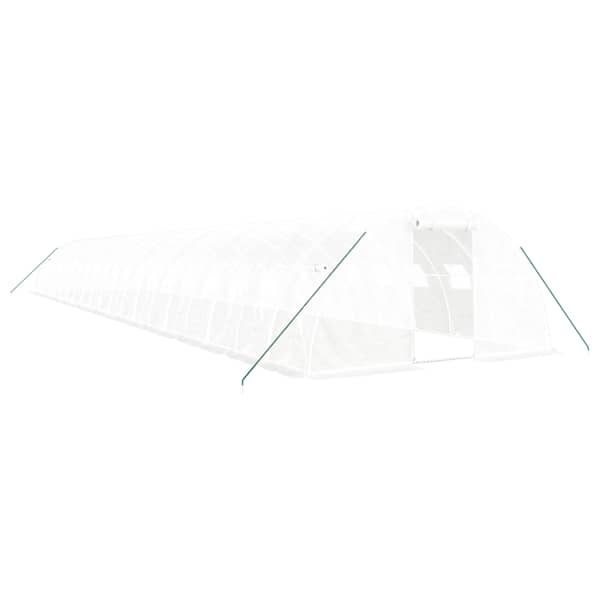 vidaXL kasvuhoone terasraamiga, valge, 80 m&sup2;, 20x4x2 m
