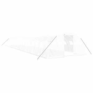 Skleník s ocelovým rámem bílý 80 m² 20 x 4 x 2 m - obrázek 2