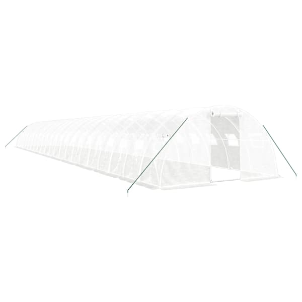 vidaXL kasvuhoone terasraamiga, valge, 88 m&sup2;, 22x4x2 m