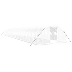 Skleník s ocelovým rámem bílý 88 m² 22 x 4 x 2 m - obrázek 2