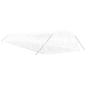 Skleník s ocelovým rámem bílý 88 m² 22 x 4 x 2 m - obrázek 3