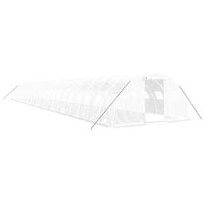 Skleník s ocelovým rámem bílý 96 m² 24 x 4 x 2 m - obrázek 2