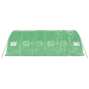 Skleník s ocelovým rámem zelený 30 m² 6 x 5 x 2,3 m - obrázek 5