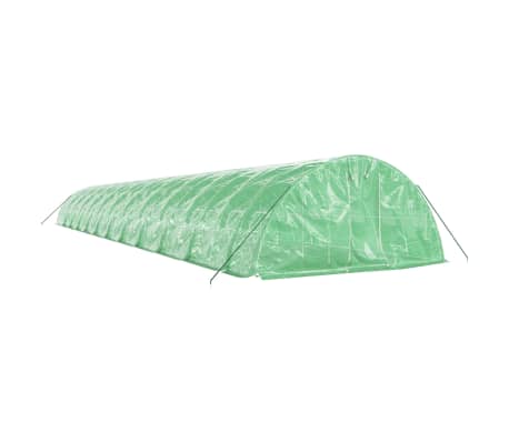 vidaXL Gew&auml;chshaus mit Stahlrahmen Gr&uuml;n 120 m&sup2; 24x5x2,3 m