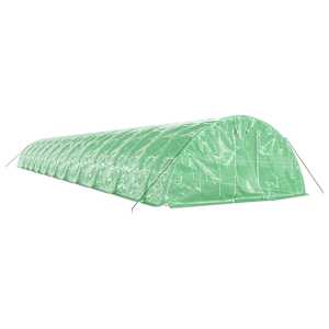 vidaXL Gew&auml;chshaus mit Stahlrahmen Gr&uuml;n 120 m&sup2; 24x5x2,3 m