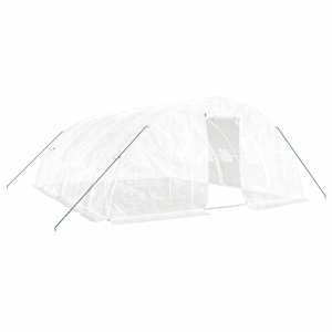 Skleník s ocelovým rámem bílý 30 m² 6 x 5 x 2,3 m - obrázek 2