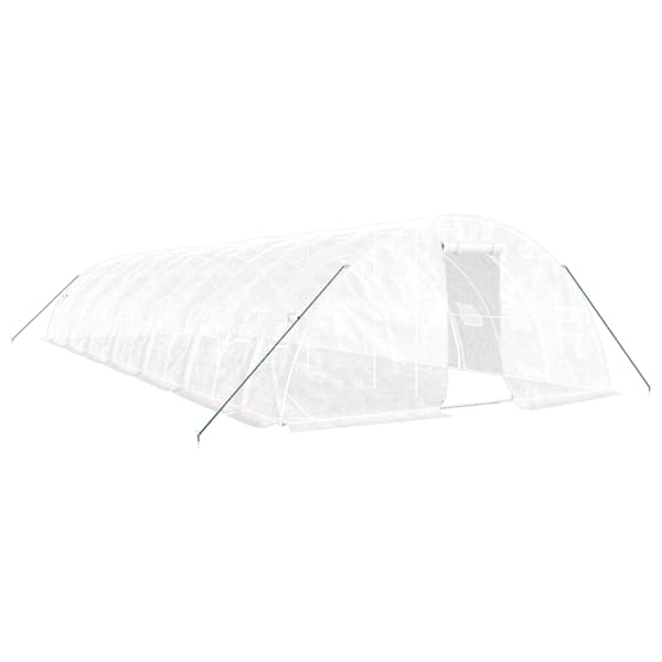 vidaXL kasvuhoone terasraamiga, valge, 70 m&sup2;, 14x5x2,3 m