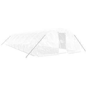 Skleník s ocelovým rámem bílý 70 m² 14 x 5 x 2,3 m - obrázek 2