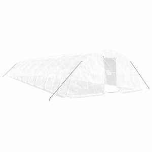 Skleník s ocelovým rámem bílý 80 m² 16 x 5 x 2,3 m - obrázek 2