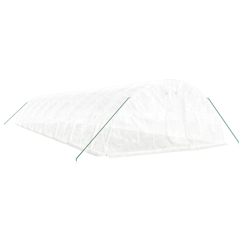 vidaXL Invernadero con estructura de acero blanco 80 m² 16x5x2,3 m