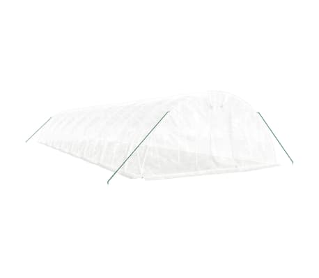 vidaXL Invernadero con estructura de acero blanco 80 m² 16x5x2,3 m