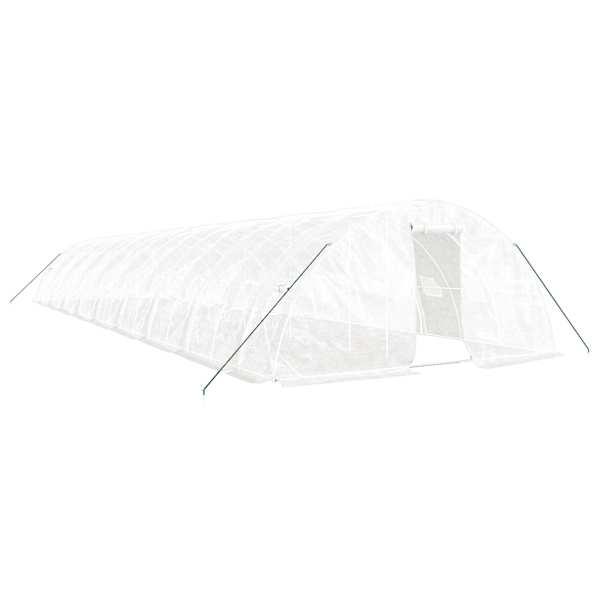 vidaXL kasvuhoone terasraamiga, valge, 90 m&sup2;, 18x5x2,3 m