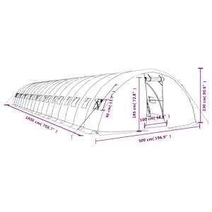 Skleník s ocelovým rámem bílý 90 m² 18 x 5 x 2,3 m - obrázek 12
