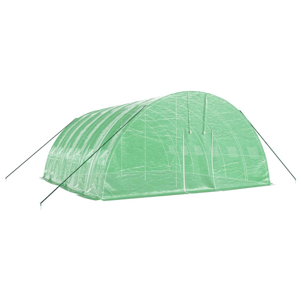 vidaXL Tuinkas met stalen frame 36 m² 6x6x2,85 m groen afbeelding