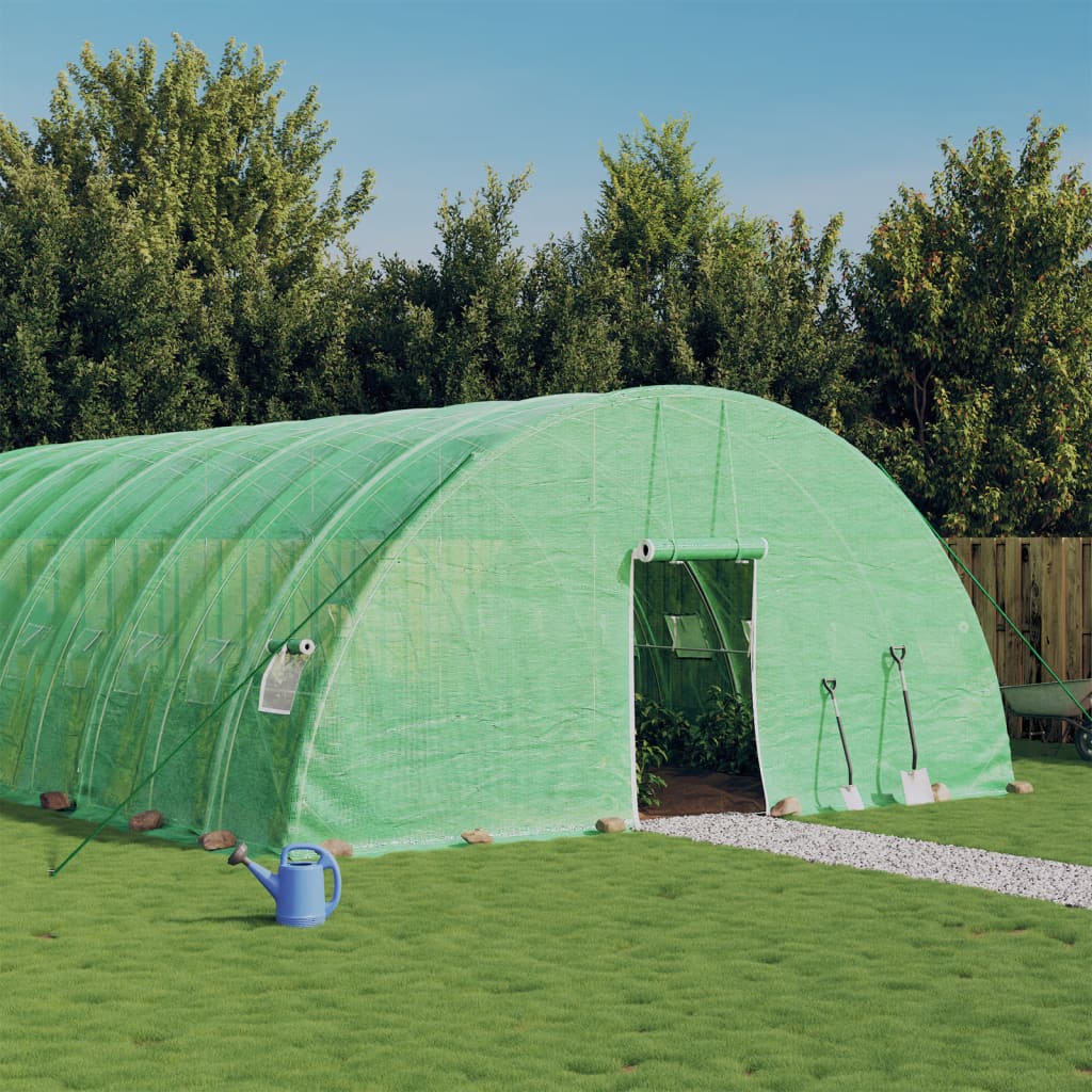 vidaXL Seră cu cadru din oțel, verde, 36 m², 6x6x2,85 m