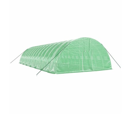 vidaXL Serre avec cadre en acier vert 84 m&sup2; 14x6x2,85 m