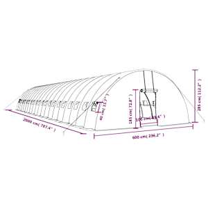 Skleník s ocelovým rámem zelený 120 m² 20 x 6 x 2,85 m - obrázek 12