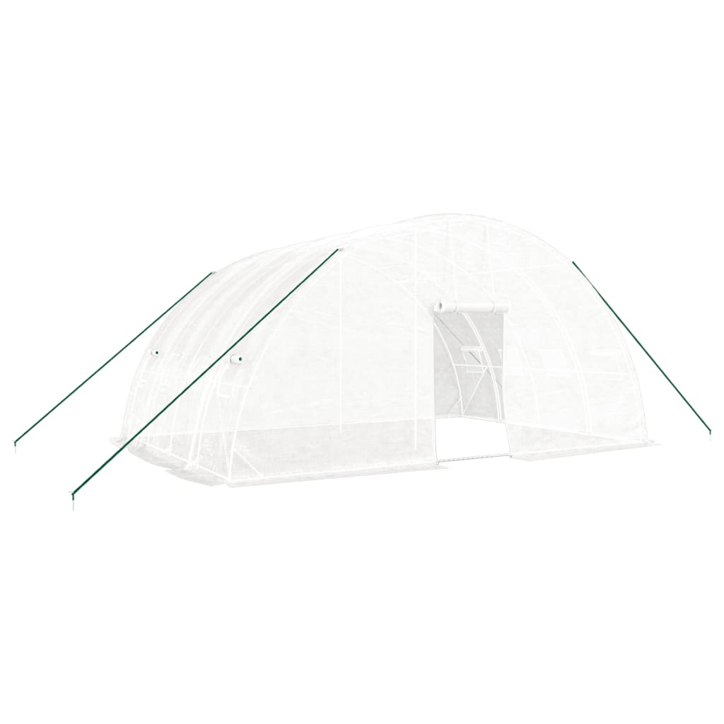 vidaXL Skleník s ocelovým rámem bílý 24 m² 6x4x2,85 m