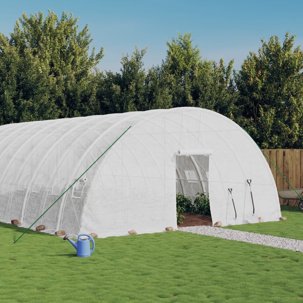 vidaXL Serre avec cadre en acier blanc 36 m² 6x6x2,85 m