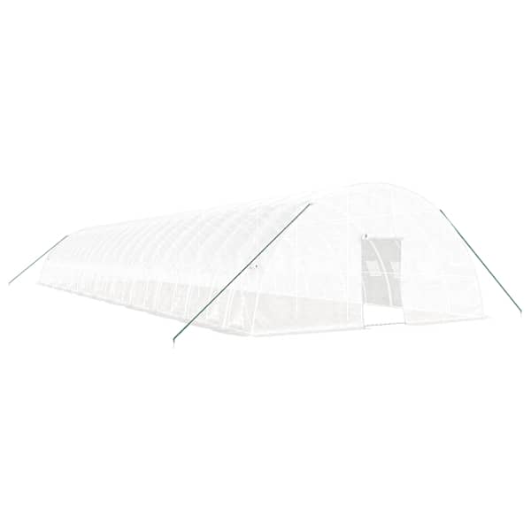 vidaXL kasvuhoone terasraamiga, valge, 132 m&sup2;, 22x6x2,85 m