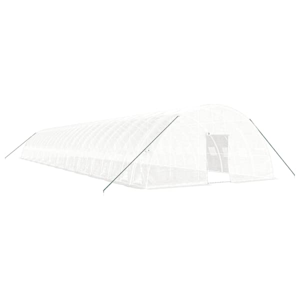 vidaXL kasvuhoone terasraamiga, valge, 144 m&sup2;, 24x6x2,85 m