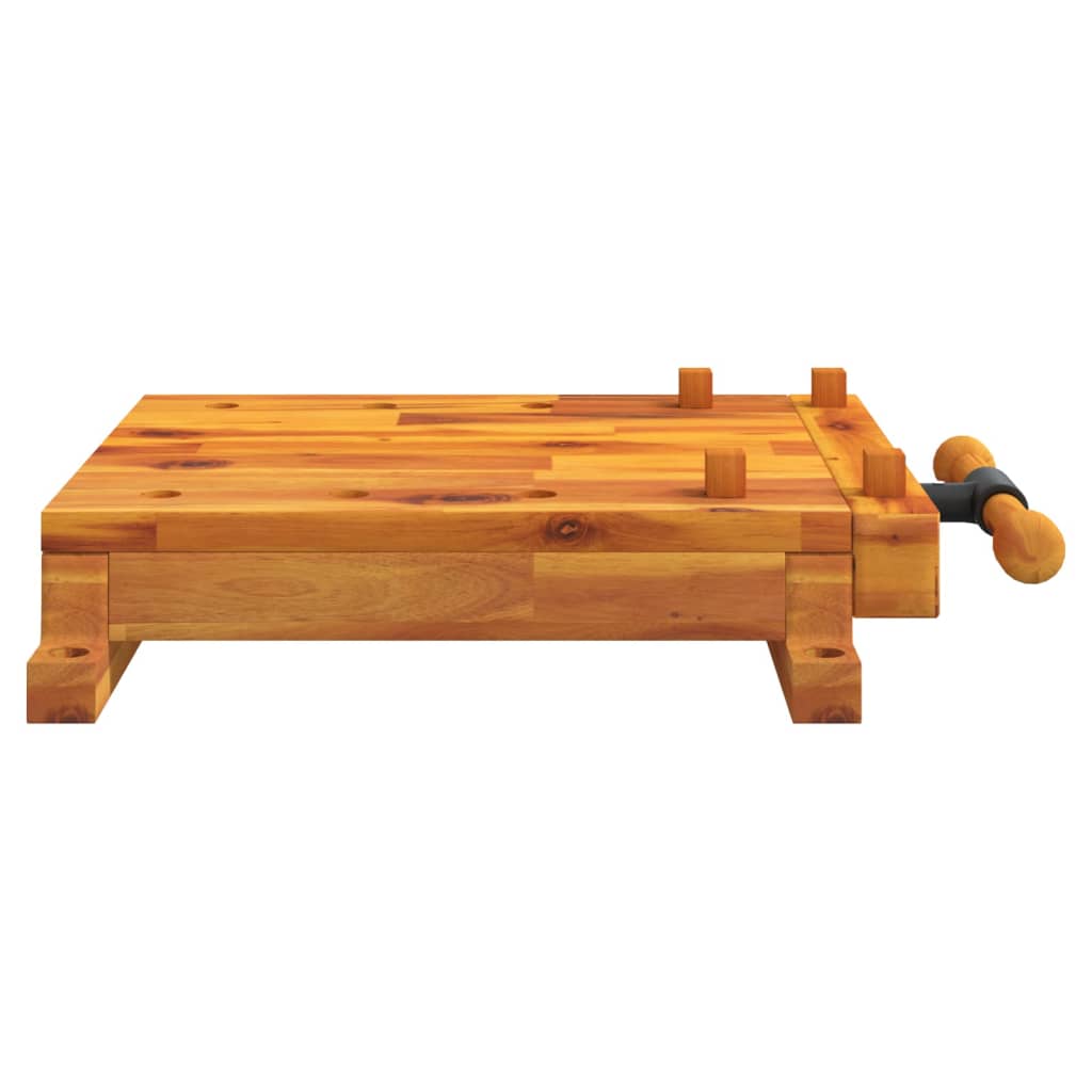 vidaXL Tafelwerkbank met bankschroef 52x44x9,5 cm massief acaciahout afbeelding